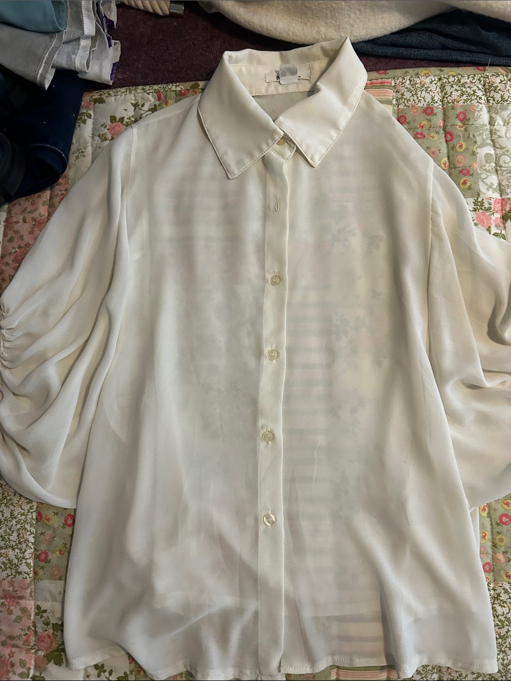 Better Be Cream Collared Button-Down Blouse